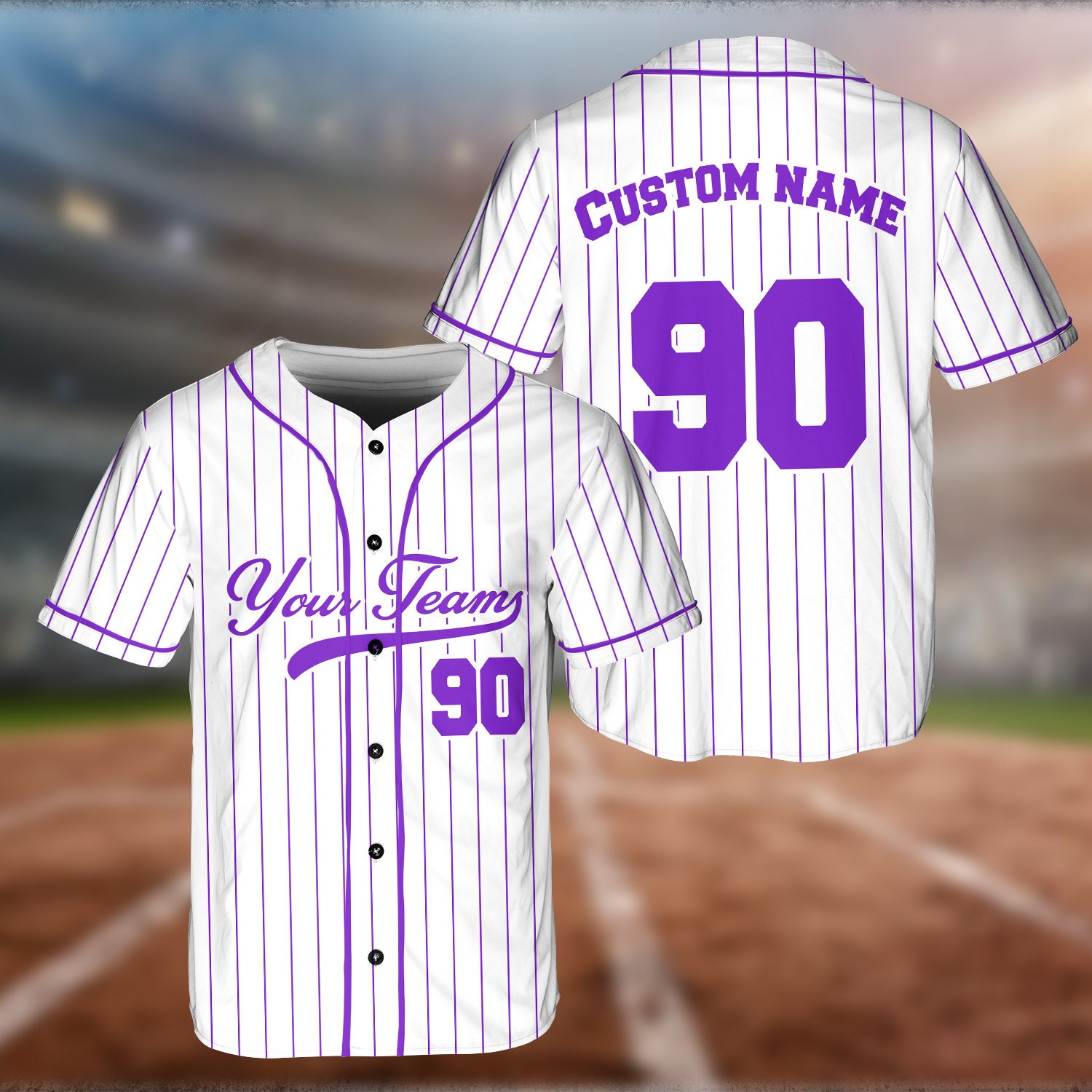 HTDDesignsArt Personalized Name Team,Custom Stripe Line Color Baseball Jersey for Baseball Fans,Custom Number Baseball Team Jersey,Baseball Couple Jersey