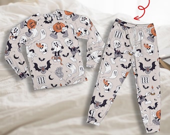 Bijpassende Halloween-pyjama voor families: nachtkleding met spook- en pompoenprint