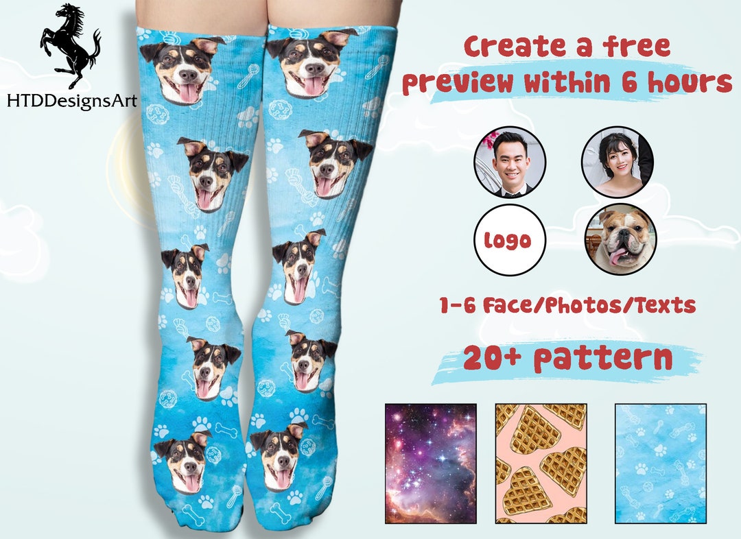 Customized Dog Socks, Put Your Face Dog on Custom Socks, Dog Lovers, Dog Gift,personalized Pet ...