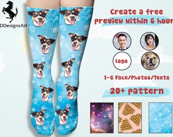 Customized Dog Socks, Put Your Face Dog on Custom Socks, Dog Lovers, Dog Gift,Personalized Pet,Dog Gift Socks,Custom Photo Socks,Photo Socks