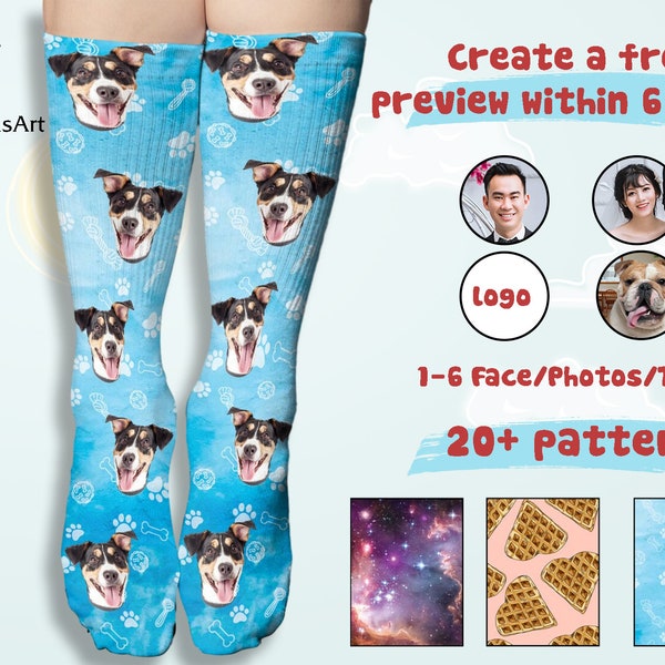 Your Pet on Socks Etsy