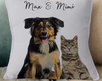Almohada de mascota personalizada de su foto y nombre, almohada de perro de gato personalizada, fundas de almohadas de gato personalizadas, almohada de imagen de perro, almohada de imagen de mascota