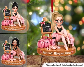 Custom Ballet Girl Name - Personalized Acrylic Ornament, Custom Ballet Dancer Christmas Ornament, Dance Girl Gift, Ballet Recital Keepsake