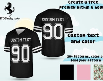 Custom Unisex Jersey with Your Team Name & Number, Personalized Text Athletic Your Custom Text, Custom Unisex PolyesterSoccer Jersey Shirts