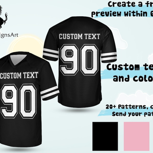 Custom Unisex Jersey with Your Team Name & Number, Personalized Text Athletic Your Custom Text, Custom Unisex PolyesterSoccer Jersey Shirts