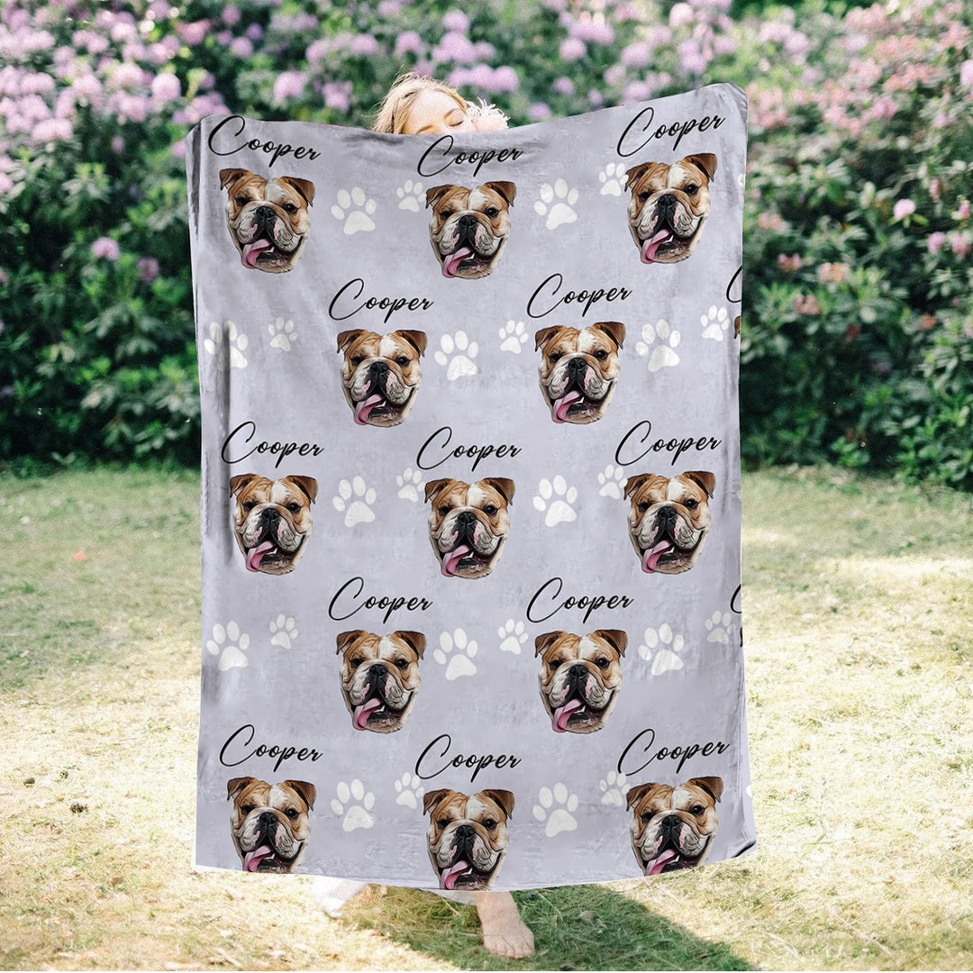 Custom Pet Blanket From Your Pet Photo, Name Custom Dog Blanket