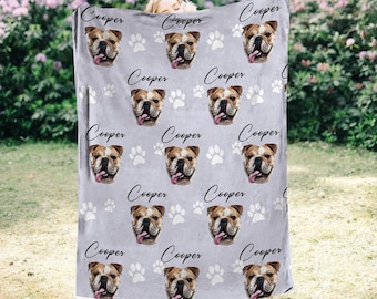 Aangepaste huisdierdeken van uw huisdierfoto, naam aangepaste hondendeken, gepersonaliseerde hondendekens, kattenfotodeken, huisdierfotodeken hondencadeau