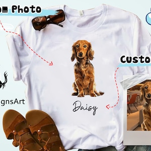 Custom Pet Shirt Pet From Photo, Name Custom Dog Shirt,Personalized Dog Shirt, Custom Dog T Shirts for Humans, Custom Cat Shirt,Pet Painting