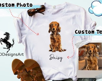 Custom Pet Shirt Pet From Photo, Name Custom Dog Shirt,Personalized Dog Shirt, Custom Dog T Shirts for Humans, Custom Cat Shirt,Pet Painting