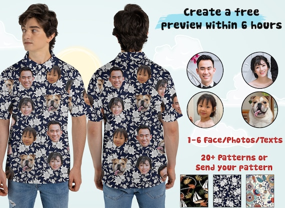 Custom Polo Shirt, Personalized Short Sleeve Golf Shirt with Picture Logo Face Dog Photo Printed Polo Shirt, Custom Polo Shirt, Custom Polo