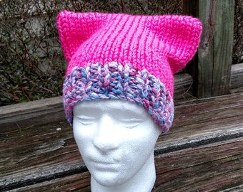 Hand Knitted Hot Pink Pussyhat