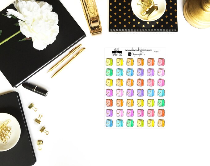Shopping Bags Emoji Kawaii Clipart - Perfect for Erin Condren Life Planner, Journals, Stickers.