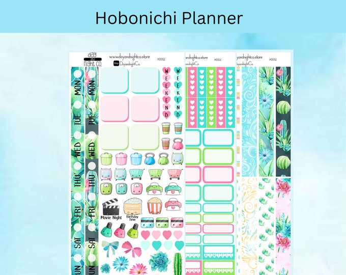 Succulent Hobonichi Planner, Journals, Stickers.