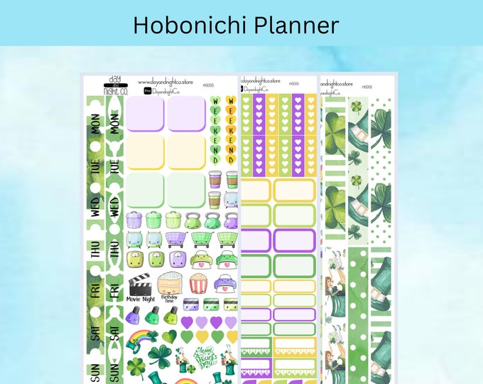 St Patricks Day Hobonichi Planner, Journals, Stickers.