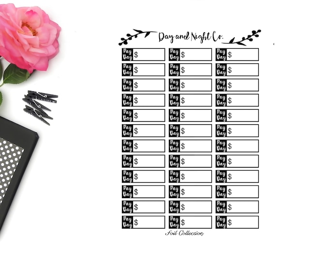 Foiled Custom Pay Day, Planner Stickers