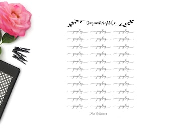 Foiled Pay Day Script Planner Stickers