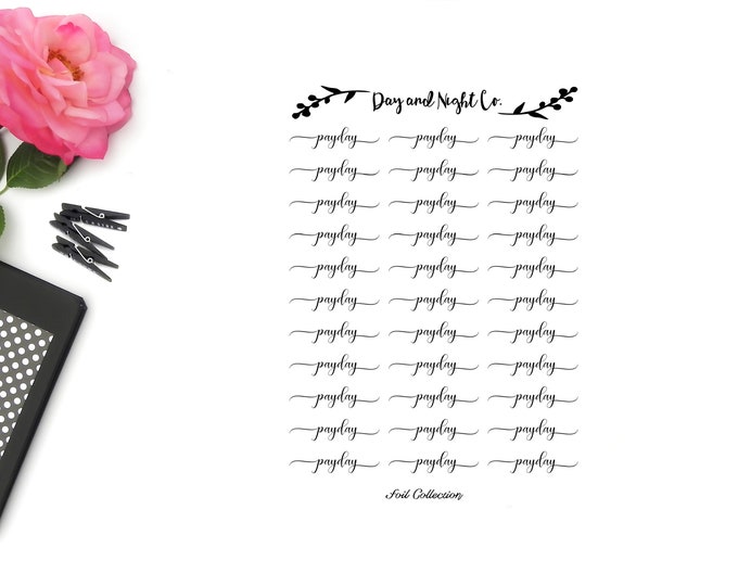 Foiled Pay Day Script Planner Stickers