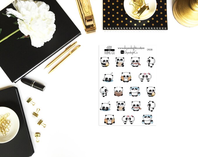 Panda's Kawaii Clipart - Perfect for Erin Condren Life Planner, Journals, Stickers.