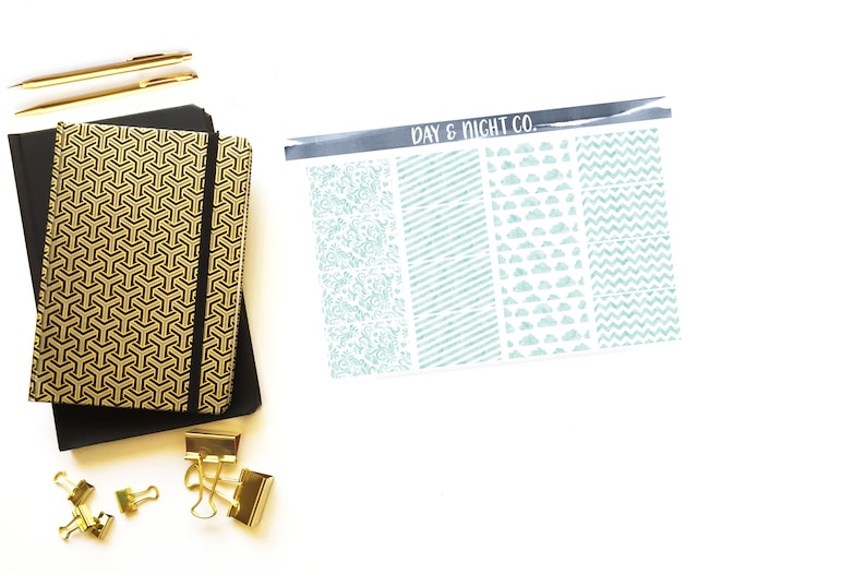 Perfect for Erin Condren Life Planners Mint Watercolor Sticker Set Journals Stickers.