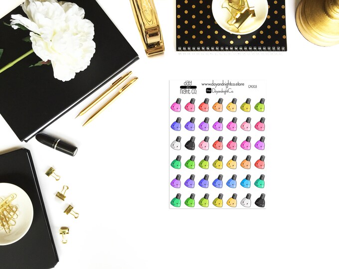 Nail Polish Emoji Kawaii Clipart - Perfect for Erin Condren Life Planner, Journals, Stickers.