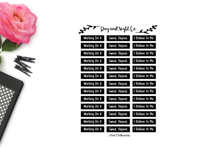 Foiled Custom Quote Stickers, Planner Stickers