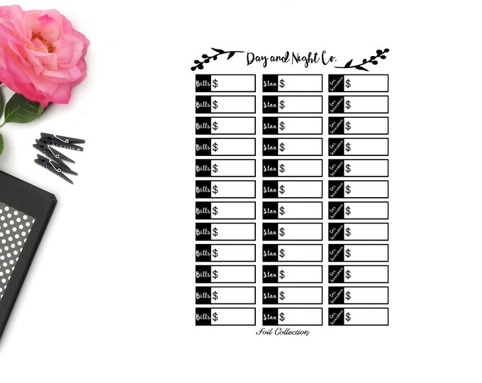 Foiled Custom Bill Tracker V2, Planner Stickers