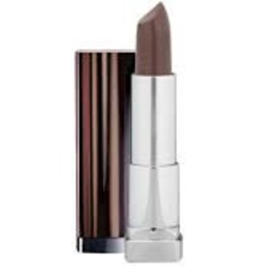 May include: A silver and brown lipstick tube with a dark brown lipstick bullet.
