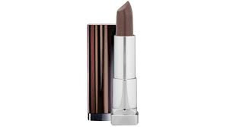 May include: A silver and brown lipstick tube with a dark brown lipstick bullet.