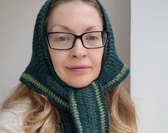Hand knitted alpaca headscarf, Women's Knit Bandana