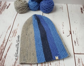 Hand Knitted Slouchy Beanie: Chunky Unisex Winter Hat