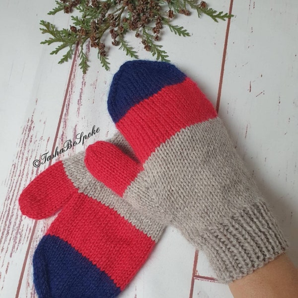 Hand knitted mittens, Wool knit mittens, Winter classic mittens, Young Sheldon mittens, Unisex mittens, Birthday gift, Gift for men