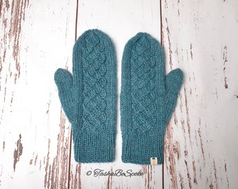 Women wool mittens, Hand knit mittens, Winter luxury gloves, Warm classic mittens, Custom made mittens, Gift for wife