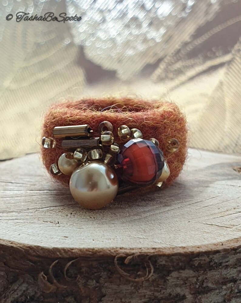 Felted Ring, Handmade Jewelry, Wool Ring, Needle Felted Jewelry, Gift