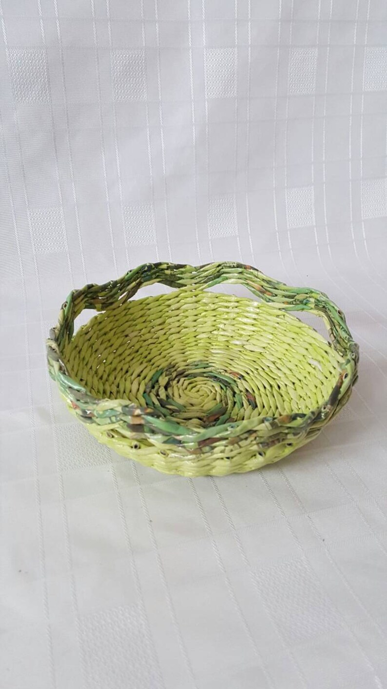 Fruit Basket, Woven Decorative Bowl, Round Kitchen Storage, Organizer