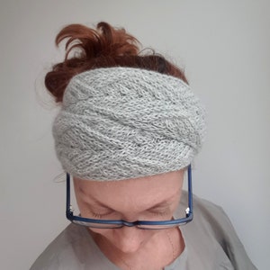Handstickad alpackahalsduk, geometriskt aranstickat pannband, halsduk för kvinnor bild 7