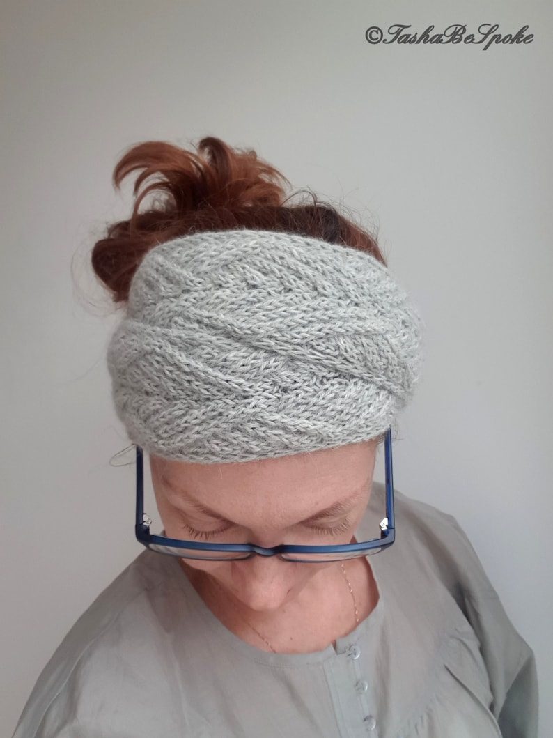 Handstickad alpackahalsduk, geometriskt aranstickat pannband, halsduk för kvinnor bild 7