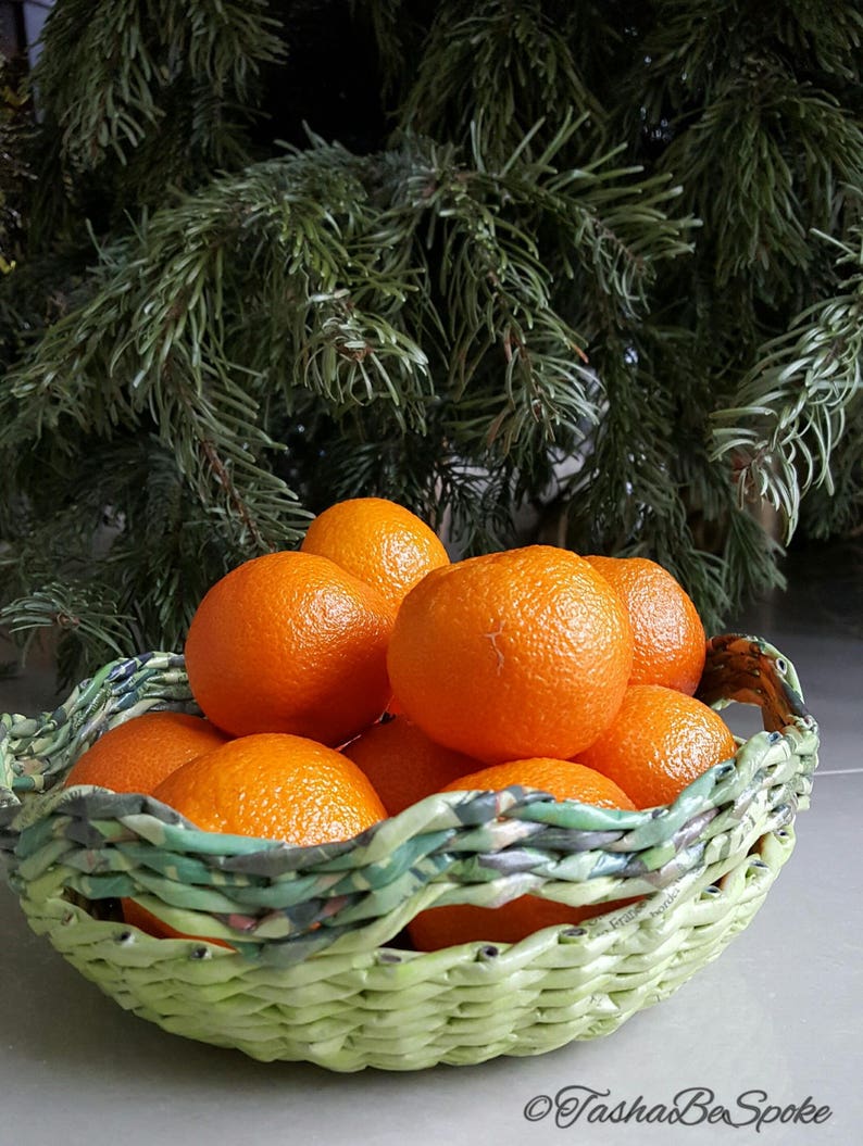 Fruit Basket, Woven Decorative Bowl, Round Kitchen Storage, Organizer