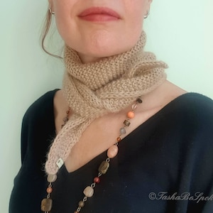 Handstickad alpackahalsduk: Bandana-pannband för kvinnor bild 8