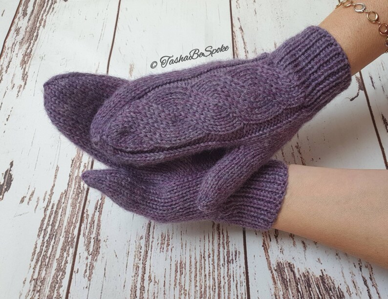 Women Hand Knit Mittens Wool Mittens Winter Luxury Gloves Etsy UK