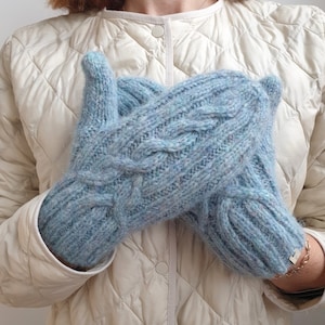 Hand knitted mittens, Classic alpaca mittens, Luxury winter mittens, Gift for women