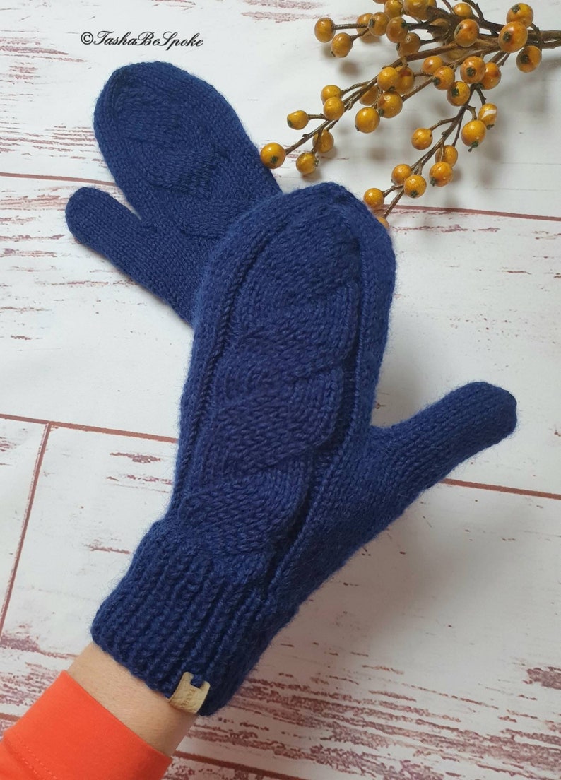 Women Hand Knit Mittens Wool Mittens Winter Luxury Gloves Etsy UK