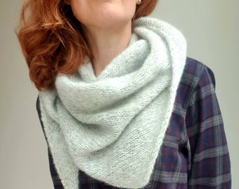 Hand Knitted Alpaca Shawl, Women's Winter Scarf, Shoulder Wrap, Winter knit bandana
