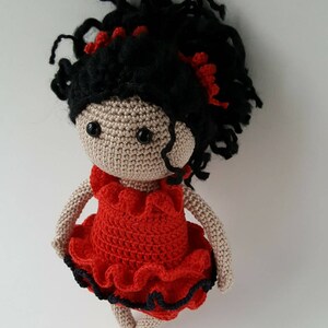 Crochet Doll Handmade Doll in Red Dress Amigurumi Doll Soft - Etsy