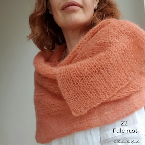 Hand Knitted Alpaca Silk Women Scarf, Lightweight Luxury Wedding Stole, Custom Knit image 4