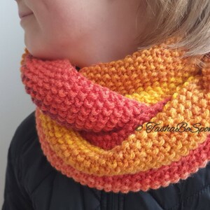 Hand knitted scarf for kids, Unisex scarf, Infinity scarf for children, Neck warmer, Double wrap scarf, Kids winter cowl, Birthday gift