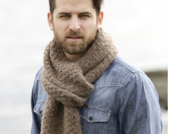 Hand Knitted Alpaca Scarf, Unisex Wool Blend, Custom Knit