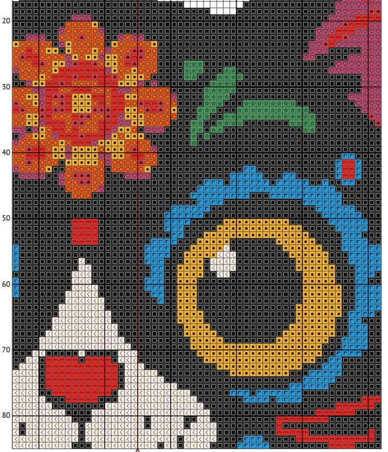 Day of the Dead Dia De Los Muertos Cross Stitch, 150x194 Sugar Skull ...