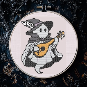 DnD Cross Stitch Pattern, Ghost Bard DND, 65 x 82, Fantasy Cross Stitch Pattern, PDF Digital Download, nerdy, Modern Cross Stitch Gift