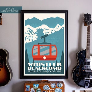 Whistler Blackcomb Canada - Póster de esquí de montaña (marco no incluido)