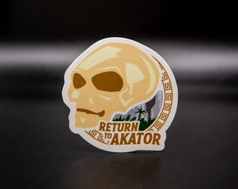 Return To Akator - Crystal Skull Vintage Travel Sticker - Perfect gift for adventure movie fans. Fan made movie prop.